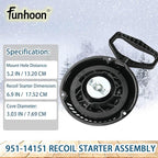 951-14151 Recoil Starter Assembly for Troy Bilt Storm 2410 2420 2620 2690 Snow Blower, MTD 21 inch, Craftsman, Cub Cadet, Yard Machines Snow Throwers Replaces 751-14151 951-10658 751-10658