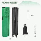 11 x 8.5 FT Walk-in Greenhouse, Portable Pop-up Green House 3 Adjustable Hights Heavy Duty Plant Gardening Canopy with Durable PE Cover for Indoor Outdoor (Clear and Green)