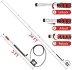 24 FT Gutter Cleaning Tools from The Ground - Telescoping Pressure Washer Wand - Gutter Cleaner Attachment with Power Washer Extension Wands, Brush, 7 Spray Nozzle Tips, 3 Hose Adapters, Support Belt