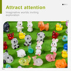 50 Pcs Mini Resin Animals Figures - Land & Sea Creatures Set for Fairy Garden Decor, Miniature Landscape Ornaments Collection