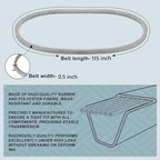 1/2 x 115'' Mower V-Belt Replace for M124895,Compatible for John Deere Scotts S1642 S1742 Sabre 1542GS 1542HS 1642HS, Mower 42-inch Deck Drive Belt Kevlar Lawn Mower Belt (M124895)