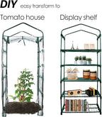 Worth Garden 5 Tier Mini Greenhouse - 75'' H x 27'' L x 19'' W - Sturdy Portable Gardening Shelves with PVC Cover - Small Porch Green House for Growing Plants Flowers Indoor & Outdoor