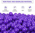Ball Pit Balls for Kids, Plastic Refill 2.2 Inch Balls, 100 Pack, Bright Colors, Phthalate and BPA Free, Includes a Reusable Storage Bag with Zipper