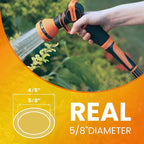 Giraffe Tools Garden Hose 75ft x 5/8", Water Hose Heavy Duty, Flexible, Lightweight Hybrid Hose with Swivel Handle, Male to Female Fittings, Burst 600 PSI