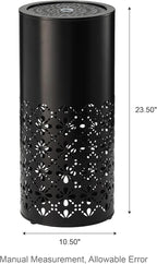 Glitzhome Modern Metal Cutout Water Fountain with Pump, Adapter and LED Light, Black Cutout Bird Bath Garden Outdoor Fountain and Waterfalls, Freestanding Fountains for Patio Backyard Decor, 23.5''H