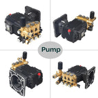 Canpump 2500 PSI 4.25 GPM Pressure Washer Pump Assembly w/ 7.5 HP 240V Motor – Triplex Power Washer Pump, External Unloader – Commercial Cleaning, Fleet Wash, Farm, Equipment Maintenance