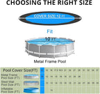 QH.HOME 10Ft Round Pool Cover with Fast Tightening Patented Ratchet, Solar Pool Cover for Above Ground Pools, One-Piece Tear Resistant Swimming Pool Cover Protector with Upgraded Ultimate Windproof