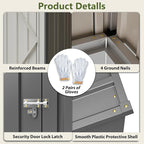 4x8 FT Outdoor Storage Shed,Lean to Lockable Metal Garden Shed Steel with Reinforced Beams,All Weather Waterproof Storage House W/Lockable Door,for Backyard,Patio,Lawn,Garden,Dark Gray