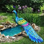 chisheen Peacock Statue Garden Decor Metal Peacock Yard Art Lawn Decoration Outdoor Sculpture Housewarming Birthday Gifts for Women,Mom,Grandma