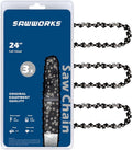 3-Pack 24 Inch Chainsaw Chain 3/8" Pitch .050" Gauge 84 Drive Links