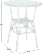 SAFAVIEH Outdoor Collection California Baby Blue/White Bistro Table (Fully Assembled)