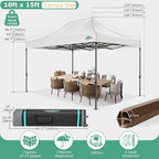 COBIZI 10x15 Pop Up Heavy Duty Canopy with 4 Sidewalls and Hexagonal Legs, Easy up Tent for Parties, Commercial and Wedding, Outdoor Canopy with Roller Bag, Sand Bags, Waterproof & UPF50+ (White)