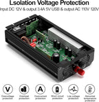 3000W Power Inverter,12V DC to AC 110V120V Peak Power 6000W with 2AC Outlets and 2.4USB Port,LCD Display Car Inverter for Outdoor Activities,Emergency