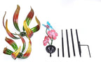 Solar Butterfly Tulips 69 Inch Wind Catcher for Yard Kinetic Wind Spinner with Garden Stake, 360 Swivel Butterfly Tulips Outdoor Wind Sculpture Spinners Metal Windmill-Kinetic Garden Decoration