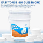 Chlorine Tablets 3 inch 40 Pounds, TABIT Swimming Pool Long Lasting Chlorinating Tablets, Slow Dissolving, Tri-Chlor for Swim Pool, Hot Tubs, Spa