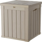 50 Gallon Deck Box, Resin Outdoor Indoor Waterproof Storage Box, Lockable Storage Box With Handle for Patio Furniture - Garden Tools - Swimming Pool Tools UV-Resistant, Grey