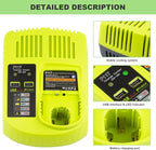 ARyee 2Pack 6.0Ah 18Volt Replacement for Ryobi 18V Lithium Battery ONE+ Plus P108 P102 P103 P104 P105 P107 P109 P122 RB18L50 PBP005 Cordless Power Tools with P117 Battery Charger for Ryobi