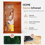 One Person Sauna Far Infrared Finland Spruce Wood Saunas Room Home Wood Spa Dry Saunas Single Person Spa Beauty of Natural Wood 67.3x37.4x29.5inch