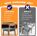 Sunbrella Square Corner Seat Cushions, 19" x 19" x 3", Set of 4, Indoor Outdoor Water Repellent Universal Chair Pads with Ties for Patio Furniture, Garden Deck Dining Chairs, Beach Stripe Lagoon