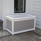 DutchCrafters Poly Waterproof Outdoor Deck Box 200-Gallon Large Deck Box Weatherproof Storage for Pool Decor, Porch Packages, Pool Towel Holder, Holds Up To 10 Cushions - Amish Made in USA (White)