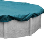 Pool Mate 12 x 24 ft Deluxe Blue Winter Oval Pool Cover for Above Ground Pools, 4 ft Overlap (16 x 28 ft Cover Size), Solid 10 x 10 Scrim, 2.91 oz/yd2, 12-Year Warranty, Style: 581224-4