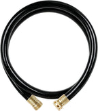 Worth Short Lead-in Black Garden Hose 3/4 in. x 12 ft. -Kink Free, No Leaking, Male/Female Fittings -Heavy Duty Durable Flexible Lightweight Water Pipe -Brass Aluminum Ends for Household & Commercial