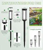 Bright Solar Pathway Lights, 2 Pack Solar Lights Outdoor Waterproof IP65, Auto On/Off Pathway Landscape Lighting, Outdoor Light for Yard Garden Walkway Landscape Lawn Patio Lighting