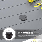 DIFY 48" Round Patio Dining Table for 6, All Weather Round Outdoor Metal Dining Table with 1.57" Umbrella Hole, Perfect for Backyard Lawn Garden, Grey