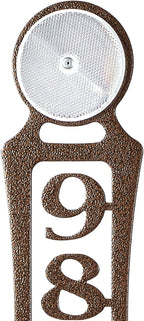 Pathways Vertical Custom Reflective Driveway Marker Set of Two | Personalize with 1-5 House Numbers or Last Name | Weathered Bronze Finish for Outdoors Year-Round | Address Reflector Stake Set