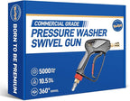 TOOLCY Pressure Washer Short Gun, Commercial 5000 PSI / 10.5 GPM with Nozzle Tips, 3/8" Swivel USA-NPT Thread x Quick Socket, Sturdy Design for Gas Power Washer