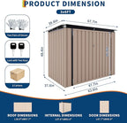 2 Trash Cans Metal Outdoor Storage, 3x6 FT Garbage Bin Storage Shed with Chain Lid, Garbage Can Metal Sheds for Garden, Backyard, Lawn and Patio