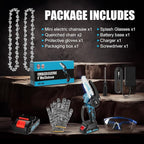Chainsaw 6 Inch Mini Electric Chainsaw Cordless Battery Powered, HandHeld Chain Saw for Wood/Trees Trimming, Tools for Household and Garden, Chain Saw Gift for Men Dad Husband Women