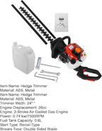 Hedge Trimmer Gas Powered 2 Cycle,26cc Hedge Trimmer,24-Inch Dual Sided Hedge Trimmer with Rotating Handle,Gasoline Hedge Trimmer Gardener Professional Landscaper Home User