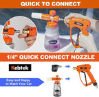 Short Pressure Washer Gun with Swivel 5200 PSI，Power Washer Gun Compatible with Foam Cannon - Car Wash Foam Gun-1/4 Quick Connector, with Nozzle Tips (MRP-003-Spray Gun-A)