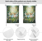 Fairy Flowers Garden Flag Vertical Double Sided Outdoor Yard Flags 12.5x18 Inch Burlap Banners for House Lawn