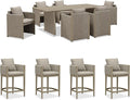 PURPLE LEAF 7-Piece Patio Conversation Set Olefin Cushions Outdoor Rectangular Aluminum Dining Table and Chairs for Garden Backyard Kitchen Indoor Decor Beige