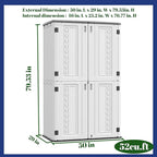 ADDOK Vertical Outdoor Storage Shed with Floor, 54 Cu Ft Outdoor Storage Cabinet with Lockable Double Doors, All-Weather Durable Plastic Construction for Patio, Backyard, Lawn and Garden, White