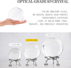80mm Clear Crystal Ball with Stand, Photography Lensball Prop for Magical Shots, Optical Glass Sphere Decorative Balls Gifts for Meditation Divination