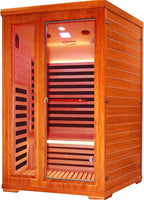 Far Infrared Sauna Home Sauna Spa Room for 2 Person Low-EMF Wood 1880W Indoor Saunas with Oxygen Bar 47.2 * 41.3 * 74.8Inch