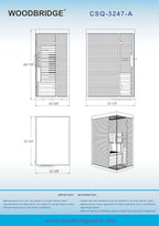 Woodbridge Infrared Home Sauna Room 1 Person Hemlock Wooden Indoor Sauna,7 Carbon 1560W/120V Heaters,with Led Color Therapy Light,Bluetooth Speaker,Tempered Glass,Touch-Tone Keypad and A Top Vent
