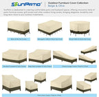 SunPatio Chaise Lounge Cover Outdoor Waterproof, Heavy Duty 2 Pack Patio Lounge Chair Cover, UV & Rip & Fade Resistant, All Weather Protection, 80W x 32D x 25H inch, Beige & Olive