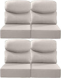 Luxury 22x24/22x25 6-Inch Smile Patio Dining Chair Cushions Set of 4 - Heavy Duty Water Slashproof Outdoor Seat Cushion for Outside Furniture Set Swivel Chairs Loveseat L-Shape Sofa - Beige
