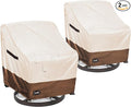 Outdoor Chair Covers 2 Pack, (30W x34D x38H inches)100% Waterproof Heavy Duty Patio Furniture Covers ,Outdoor Furniture Covers Waterproof for Patio Chair Covers,Beige&brown
