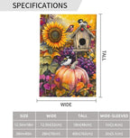 Fall Thanksgiving Pumpkin Garden Flag Vertical Double Sided Outdoor Yard Flags 12.5x18 Inch Burlap Banners for House Lawn