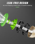 RAINPOINT Garden Hose Nozzle, Heavy Duty Metal Water Hose Sprayer Nozzle with 9 Adjustable Spray Patterns, High Pressure Hand Sprayer for Watering Plants, Lawns, Car and Pet Washing (1, Green)