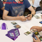 AFIING MTG Deck Box for Commander Display,Card Deck case Fits 100 Double Sleeved Cards, Magic Commander TCG Card Storage Box with 2 Dividers,Dice Bag and 1 Toploader(Purple)