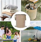 Zunate Collapsible Lawn and Leaf Bag, 24 Gallon Collapsible Trash Can, Reusable Outdoor Yard Waste Leaf Bag Garden Garbage Bin, Garden Garbage Bag with Lid, Lawn and Leaf Bags for