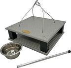 DutchCrafters Poly Gilbertson Large Covered Blue Bird Feeders for Outdoors Hanging, Bluebird Feeder for Mealworms - Amish USA Made (Light Gray & Black)