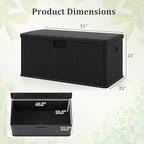 Tangkula 100 Gallon Outdoor Storage Box, Resin Outdoor Storage Bench with Lockable Lid, Waterproof Deck Box for Garden Tools, Pool Accessories, Cushions