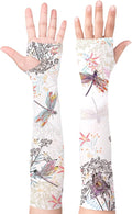 Buwuta Garden Sleeves for Women Dragonfly Sun Protection Sleeves Anti-Scratch Arm Cooling Sleeves for Farmers Sports